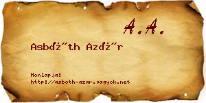 Asbóth Azár névjegykártya